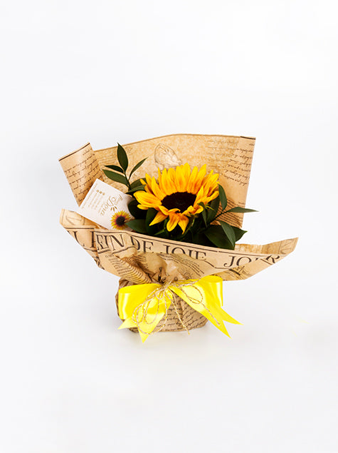 Arranjo com 1 Girassol Embalado no Papel