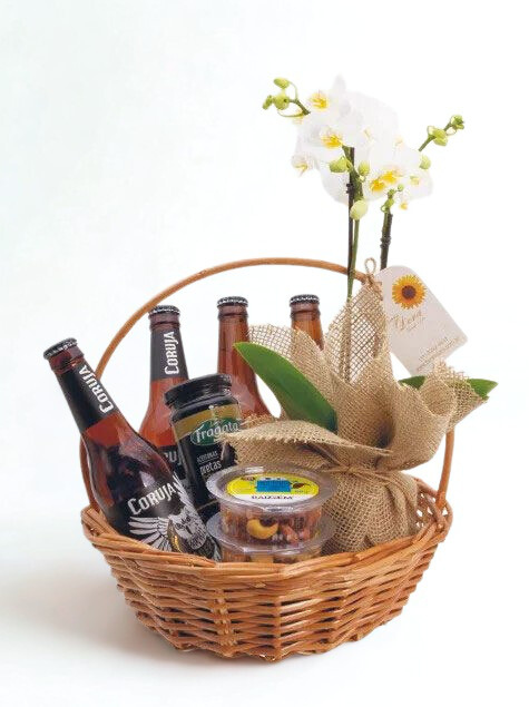 Cesta Happy Hour com Orquídea