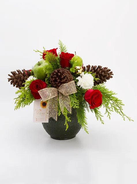 Arranjo de Natal no Vaso de Vidro