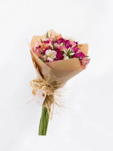 Astromélia no Papel Kraft Natural